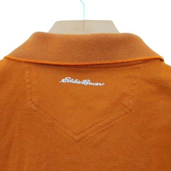Eddie Bauer Polo Shirt Mens Small Orange Travex Short Sleeve Golf Outdoor - Picture 7 of 9